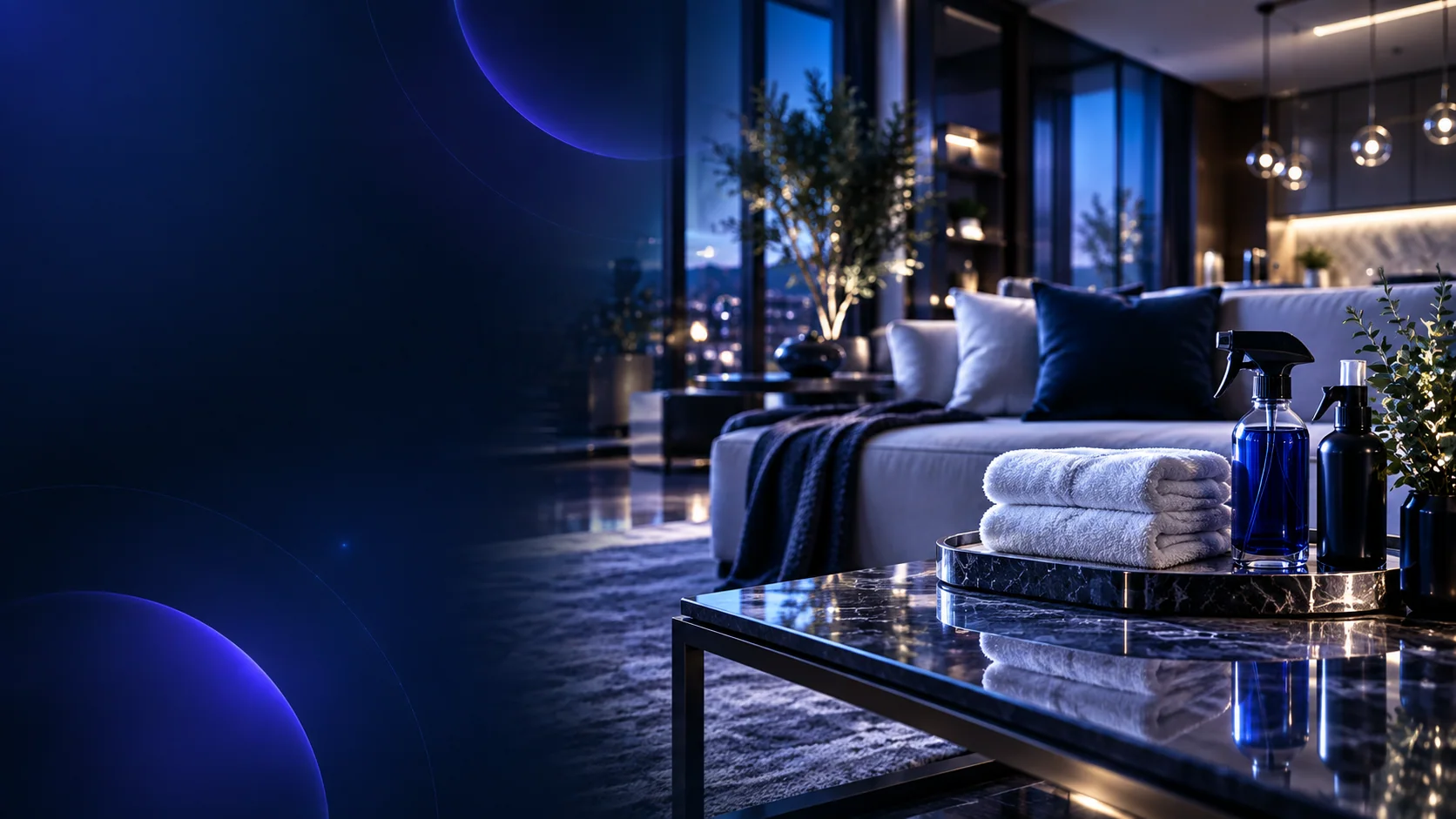 A premium living space prepared for a professional clean