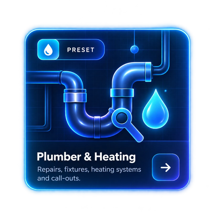 Preview artwork for ForgeRate’s Plumber & Heating preset